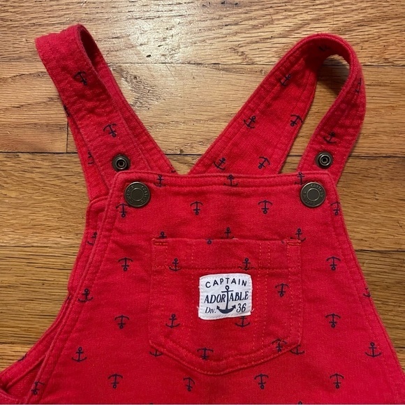 Carter’s / Cat & Jack | Red Anchor Shortall and Shirt Outfit | 24 mo - Picture 8 of 8